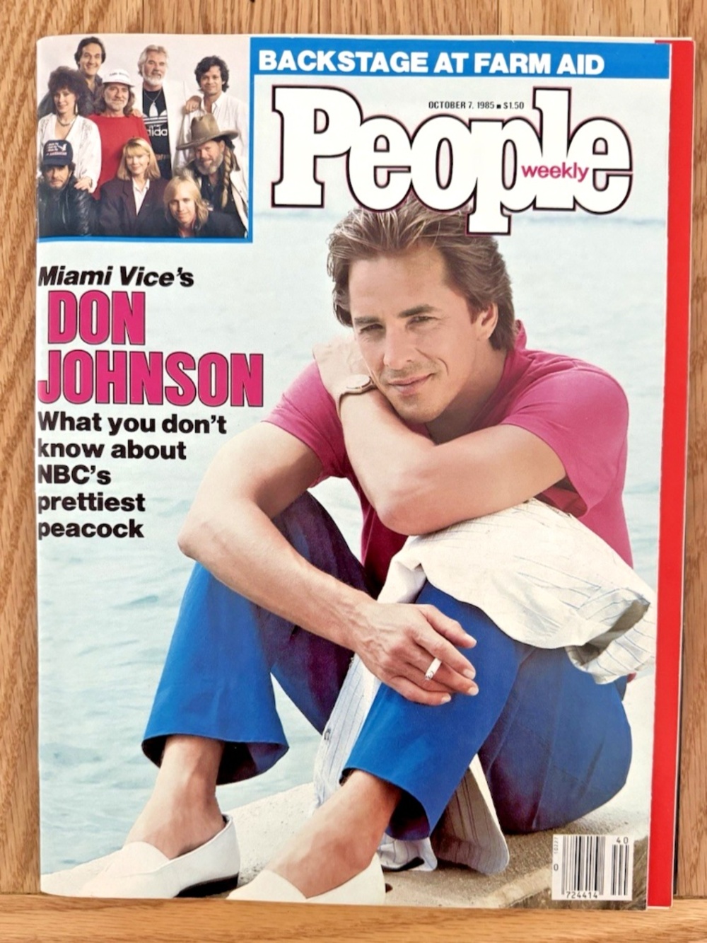 Pristine! Vintage 1985 People Magazine Miami Vice Don Johnson + Farm Aid